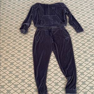 PINK CROPPED SWEATSHIRT JOGGER SET